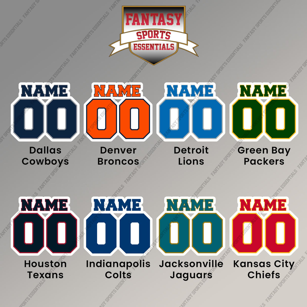 Pro Football Personalized Current Name and Number Magnets (A-K) (Enter Your Name and Number) Page 2