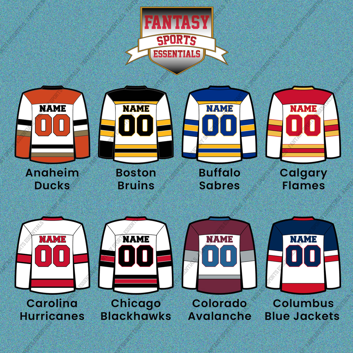 Pro Hockey Personalized Current Away Jersey Car Decals (A-N) (Enter Your Name and Number) Page 1