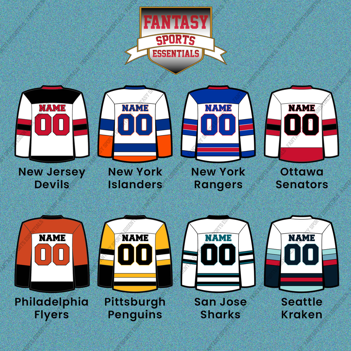 Pro Hockey Personalized Current Away Jersey Car Decals (N-W) (Enter Your Name and Number) Page 1