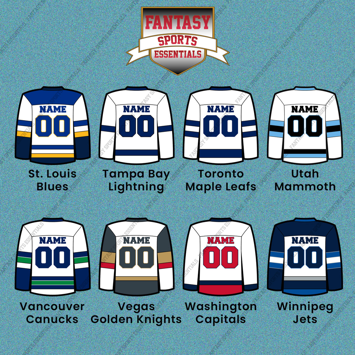 Pro Hockey Personalized Current Away Jersey Car Decals (N-W) (Enter Your Name and Number) Page 2