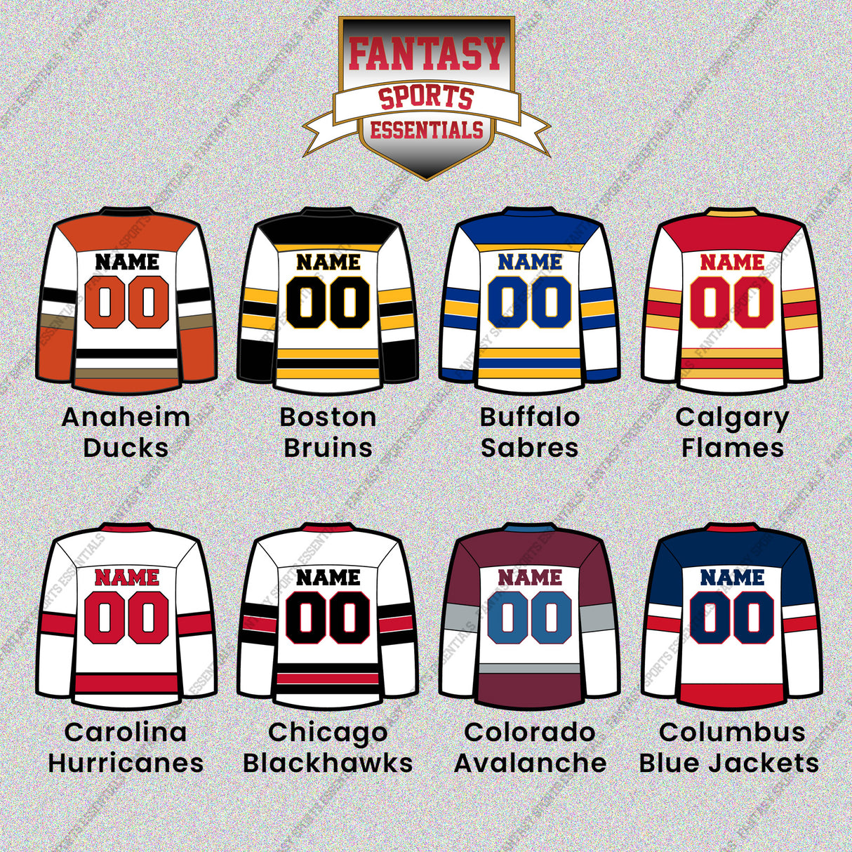 Pro Hockey Personalized Current Away Jersey Glossy Stickers (A-N) (Enter Your Name and Number) Page 1