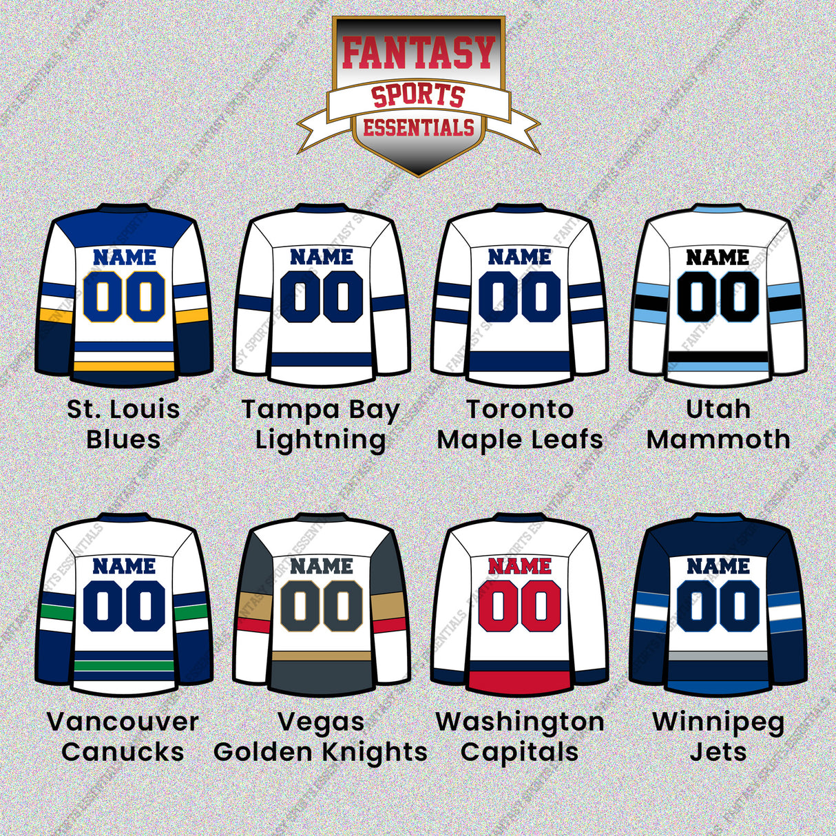 Pro Hockey Personalized Current Away Jersey Glossy Stickers (N-W) (Enter Your Name and Number) Page 2