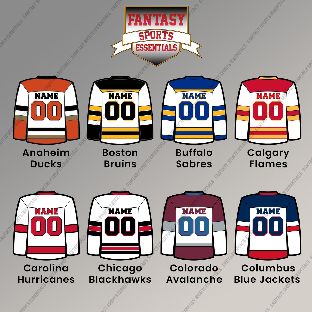 Pro Hockey Personalized Current Away Jersey Magnets (A-N) (Enter Your Name and Number) Page 1