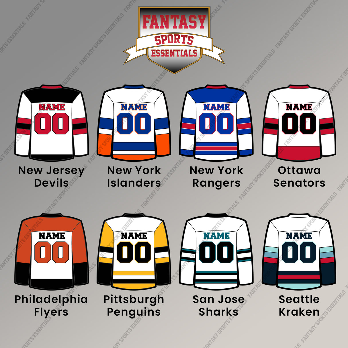 Pro Hockey Personalized Current Away Jersey Magnets (N-W) (Enter Your Name and Number) Page 1