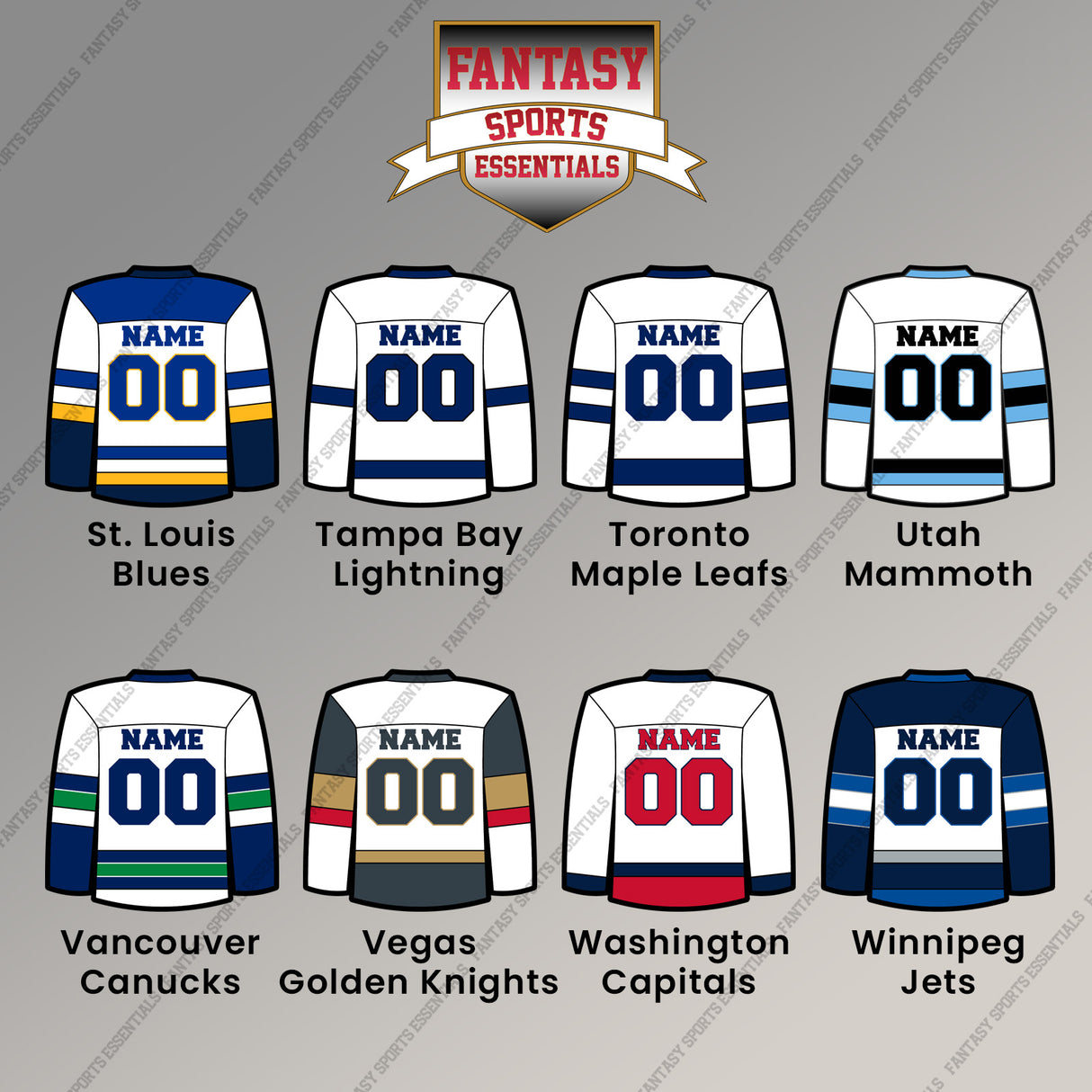 Pro Hockey Personalized Current Away Jersey Magnets (N-W) (Enter Your Name and Number) Page 2