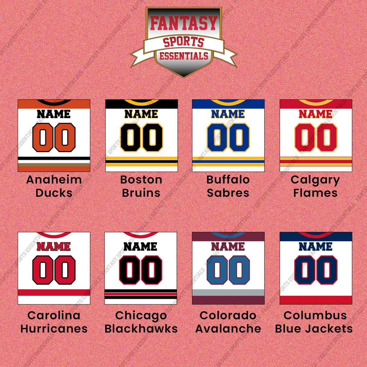 Pro Hockey Personalized Current Away Jersey Wall Art Prints (A-N) (Enter Your Name and Number) Page 1