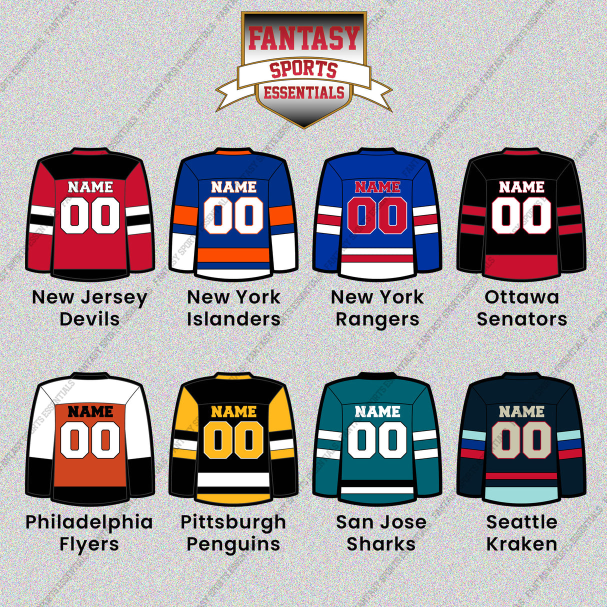 Pro Hockey Personalized Current Home Jersey Glossy Stickers (N-W) (Enter Your Name and Number) Page 1
