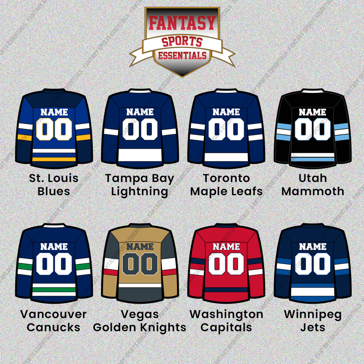 Pro Hockey Personalized Current Home Jersey Glossy Stickers (N-W) (Enter Your Name and Number) Page 2