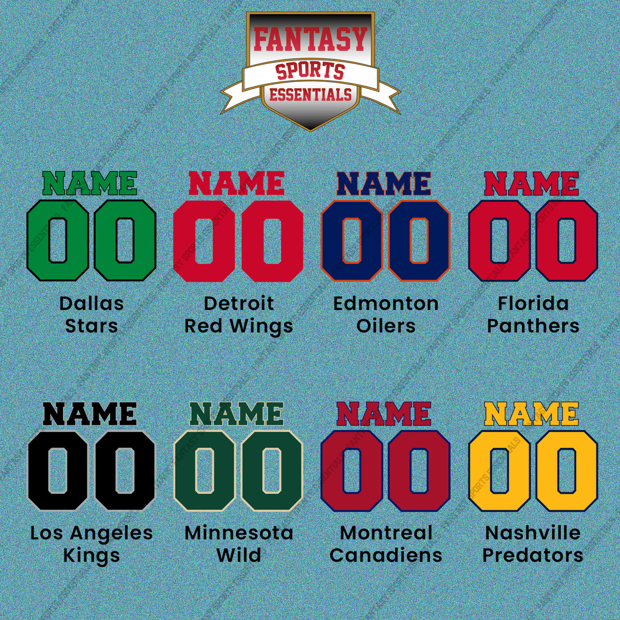 Pro Hockey Personalized Current Name and Number Car Decals (A-N) (Enter Your Name and Number) Page 2