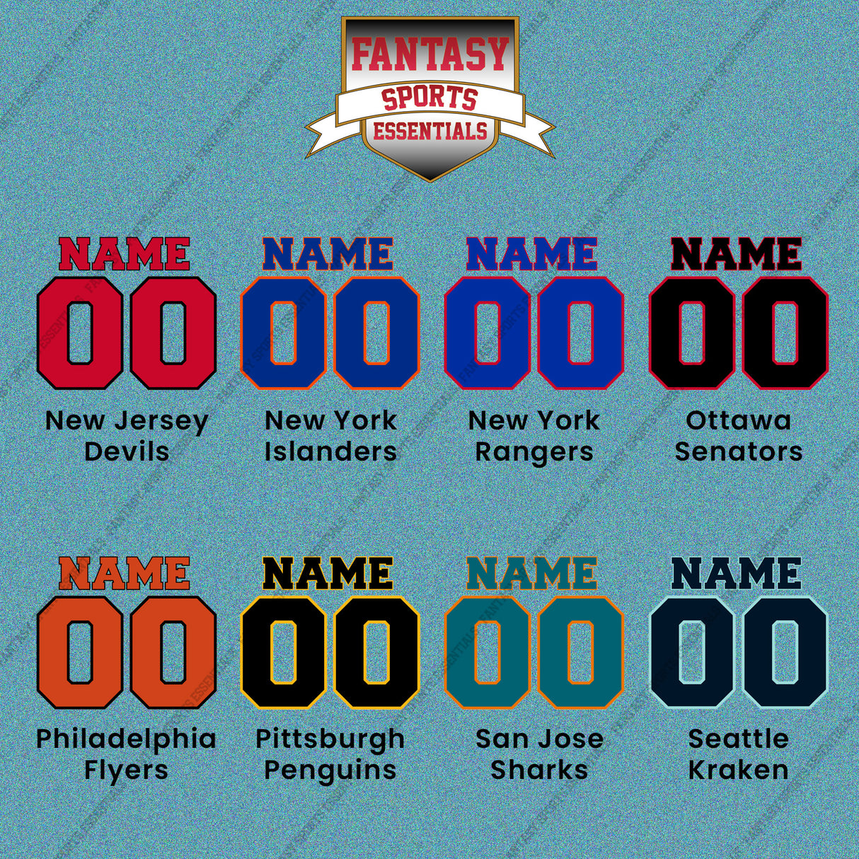 Pro Hockey Personalized Current Name and Number Car Decals (N-W) (Enter Your Name and Number) Page 1
