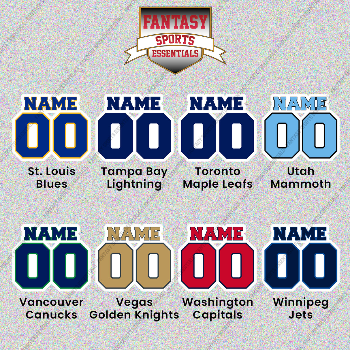 Pro Hockey Personalized Current Name and Number Glossy Stickers (N-W) (Enter Your Name and Number) Page 2