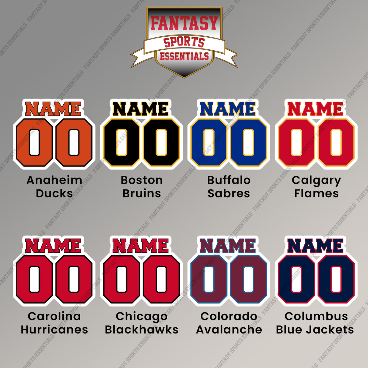 Pro Hockey Personalized Current Name and Number Magnets (A-N) (Enter Your Name and Number) Page 1