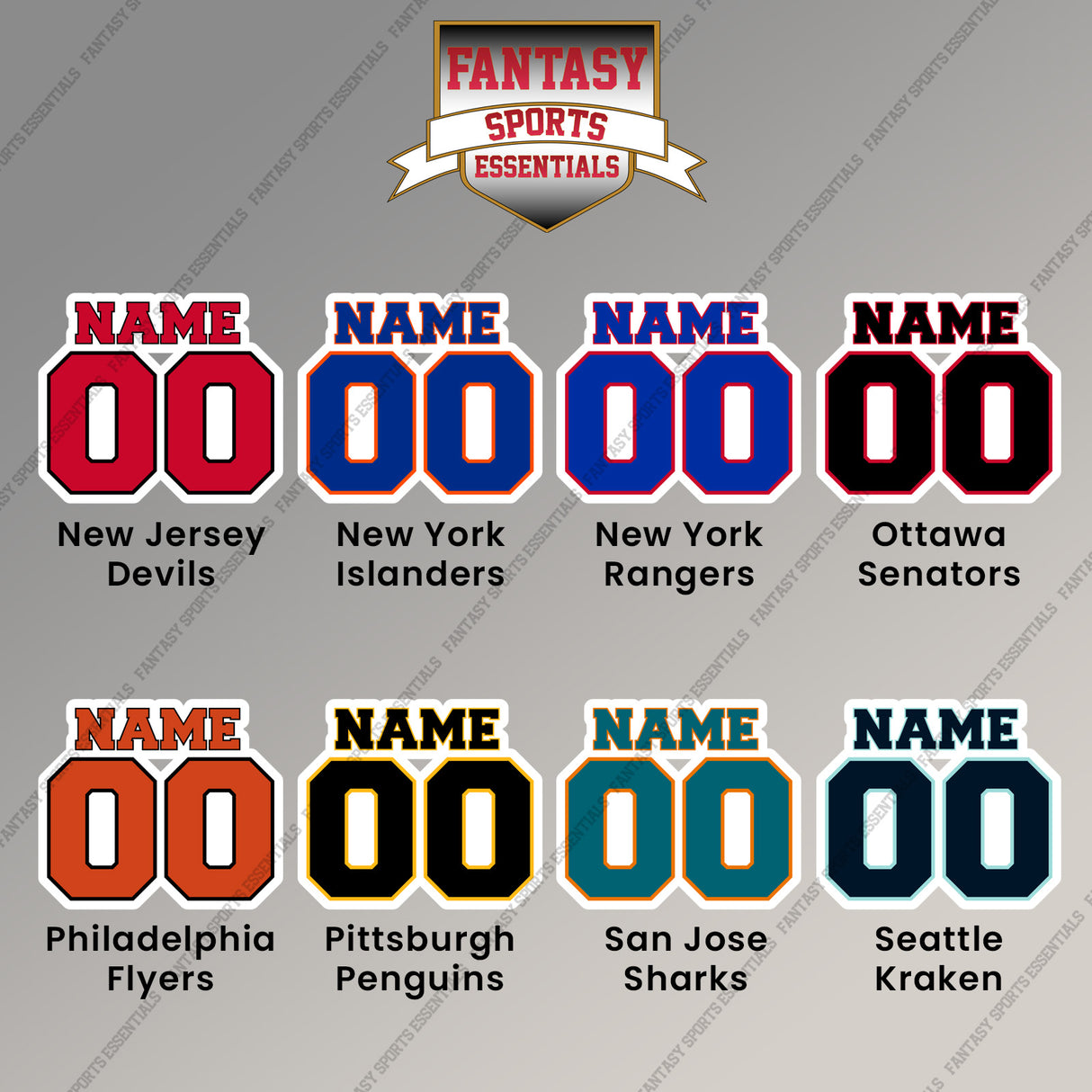 Pro Hockey Personalized Current Name and Number Magnets (N-W) (Enter Your Name and Number) Page 1