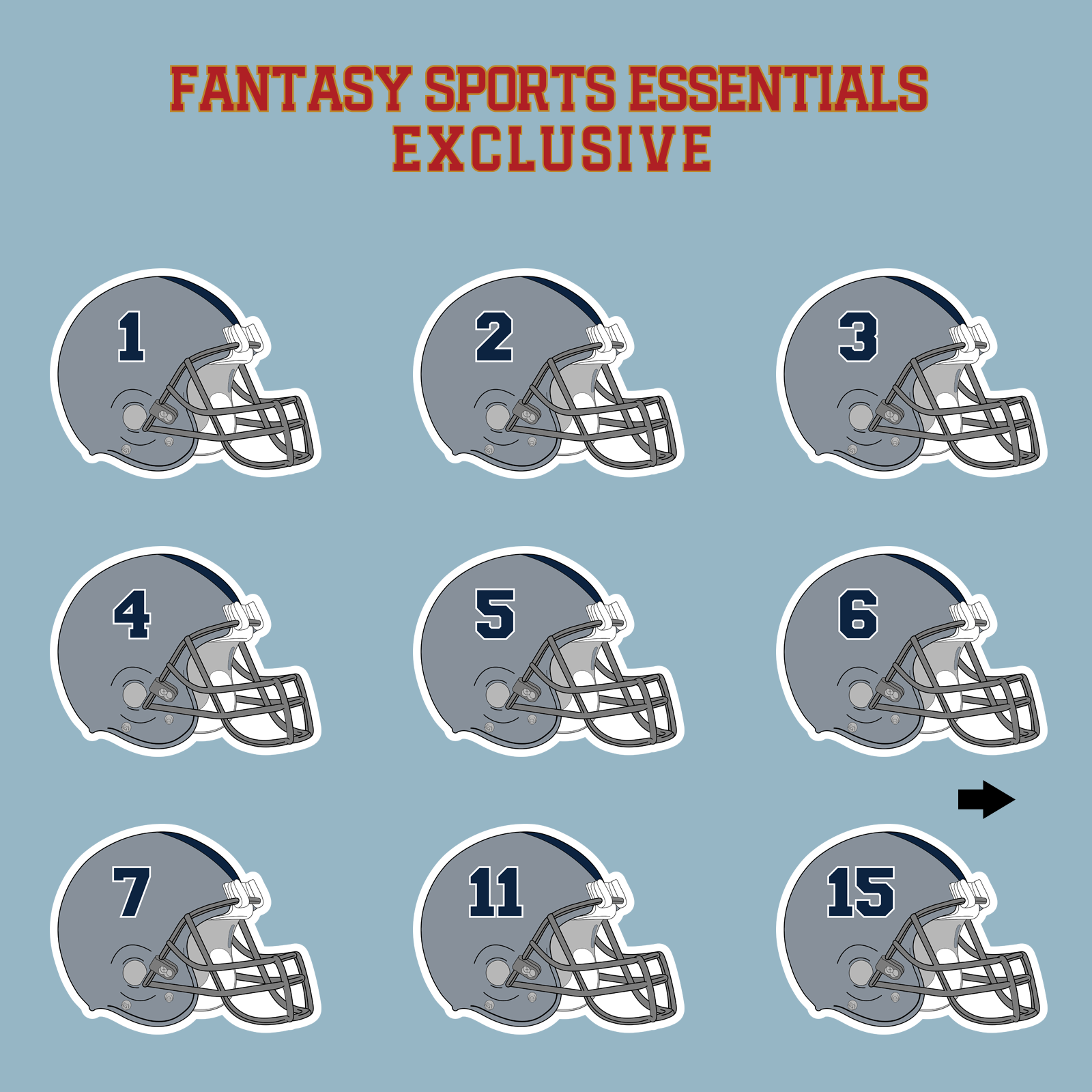 Fantasy Sports Essentials Exclusive Dallas Cowboys 2024 Helmet Matte Stickers Page 1