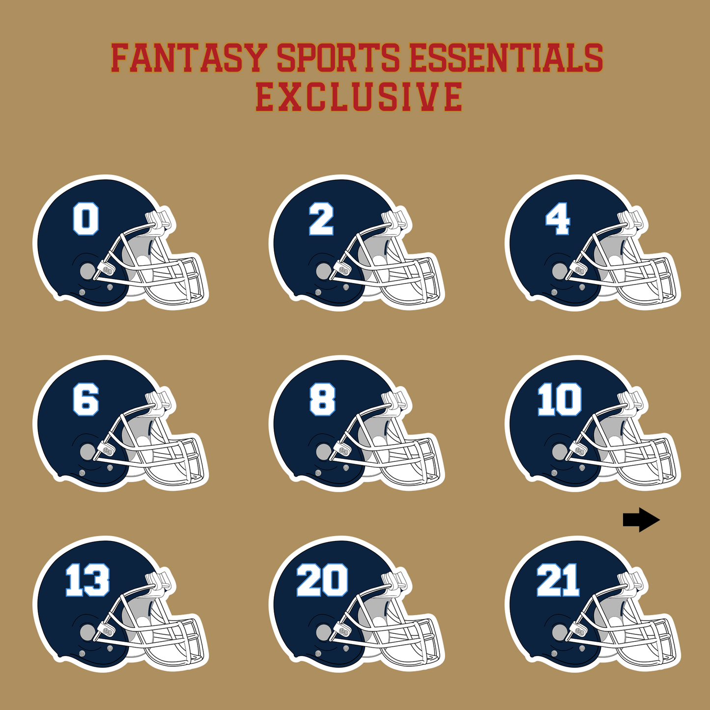 Fantasy Sports Essentials Exclusive Tennessee Titans 2024 Helmet Glossy Stickers Page 1