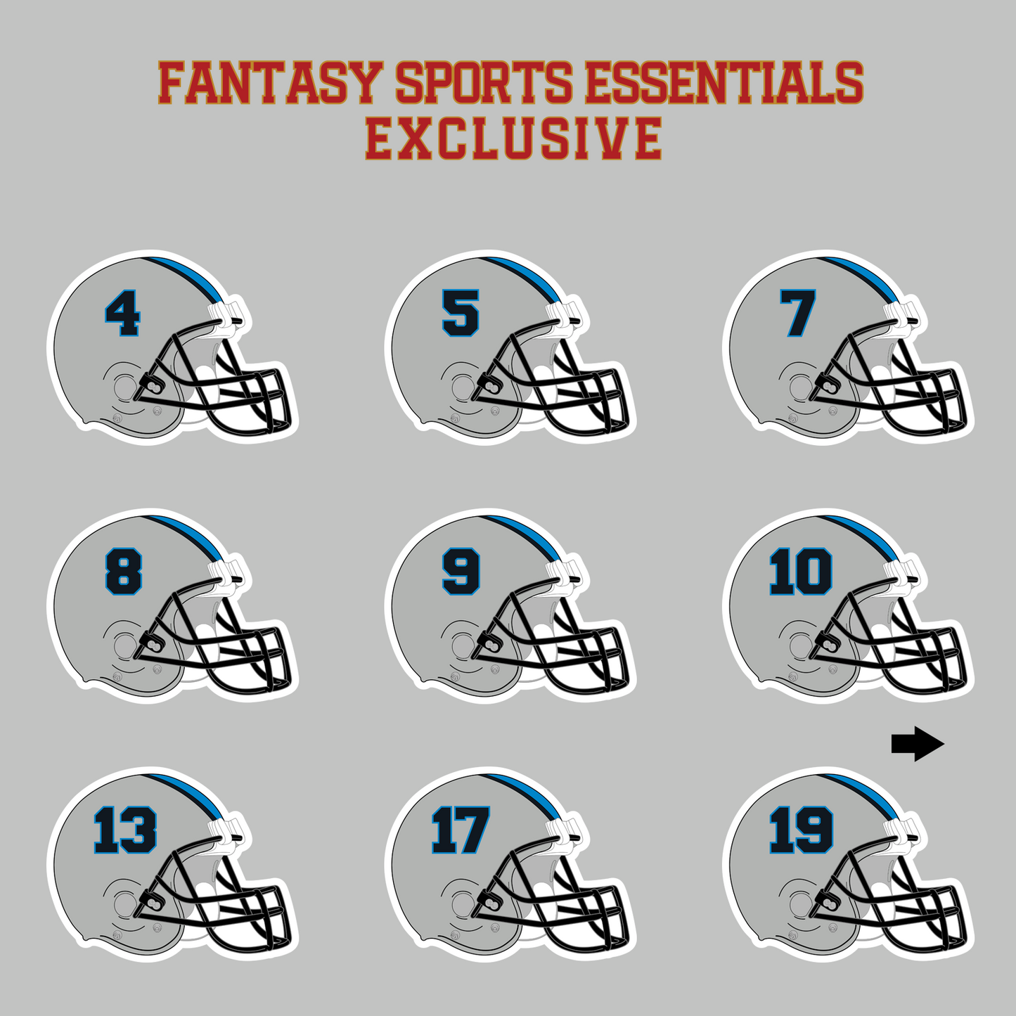 Fantasy Sports Essentials Exclusive Carolina Panthers 2024 Helmet Magnets Page 1