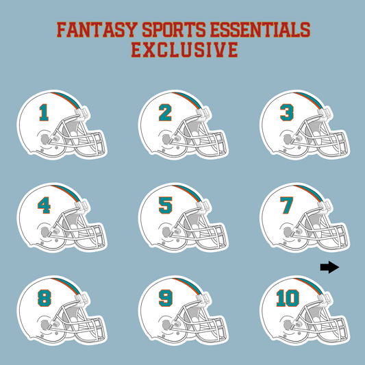 Fantasy Sports Essentials Exclusive Miami Dolphins 2024 Helmet Matte Stickers Page 1