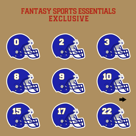 Fantasy Sports Essentials Exclusive Los Angeles Rams 2024 Helmet Glossy Stickers Page 1