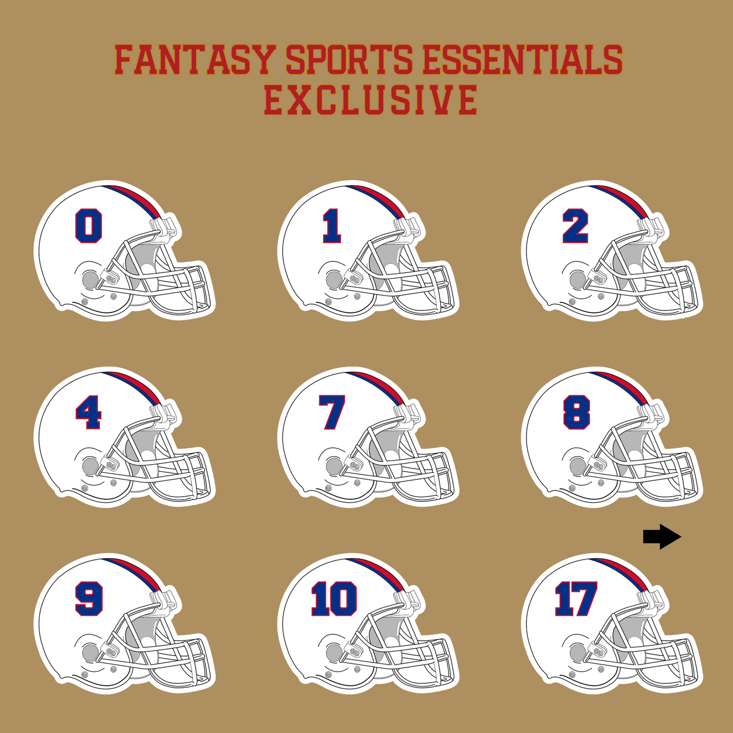 Fantasy Sports Essentials Exclusive Buffalo Bills 2024 Helmet Glossy Stickers Page 1