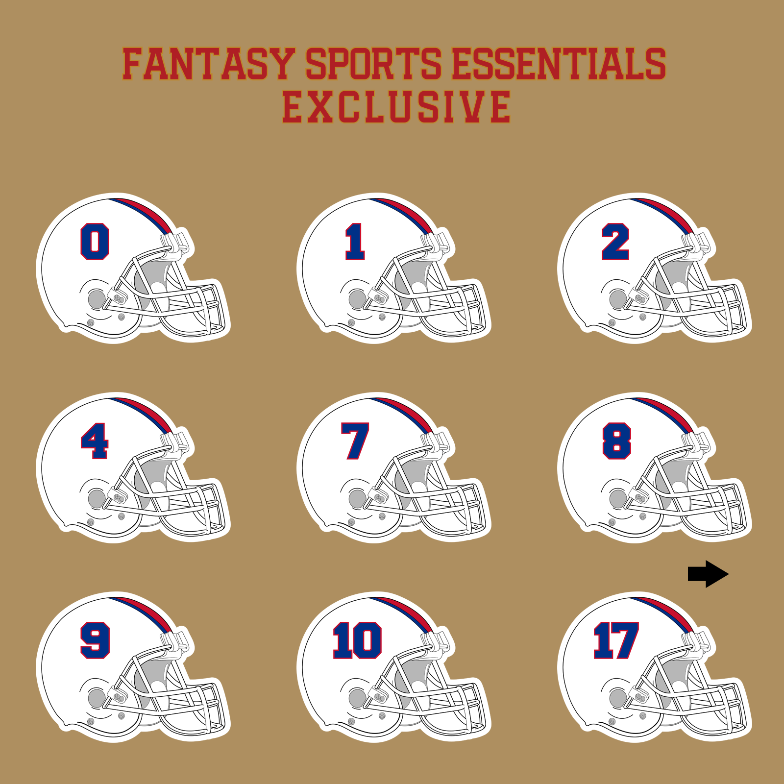 Fantasy Sports Essentials Exclusive Buffalo Bills 2024 Helmet Glossy Stickers Page 1