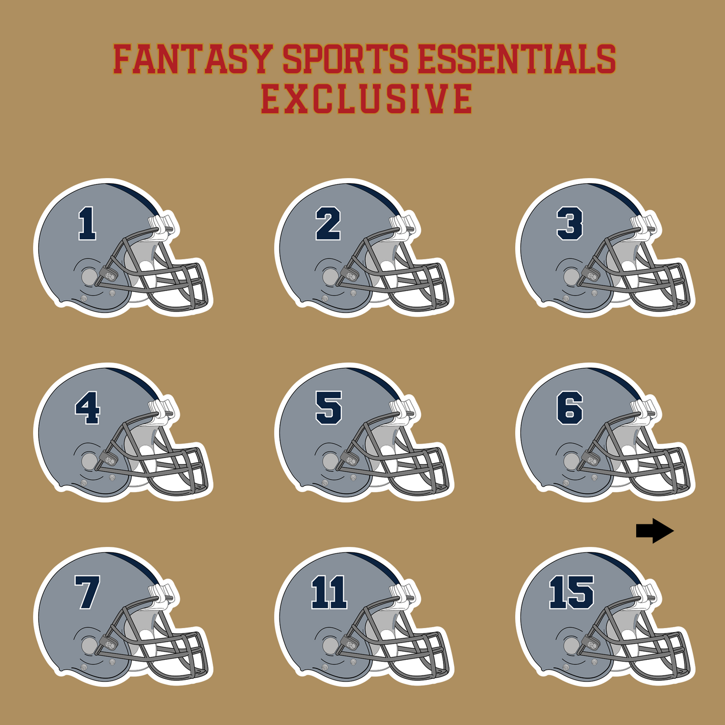 Fantasy Sports Essentials Exclusive Dallas Cowboys 2024 Helmet Glossy Stickers Page 1