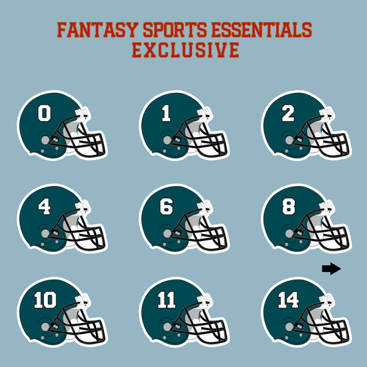 Fantasy Sports Essentials Exclusive Philadelphia Eagles 2024 Helmet Matte Stickers Page 1