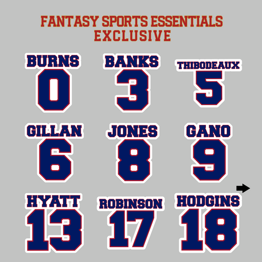 Fantasy Sports Essentials Exclusive New York Giants 2024 Name and Number Magnets Page 1