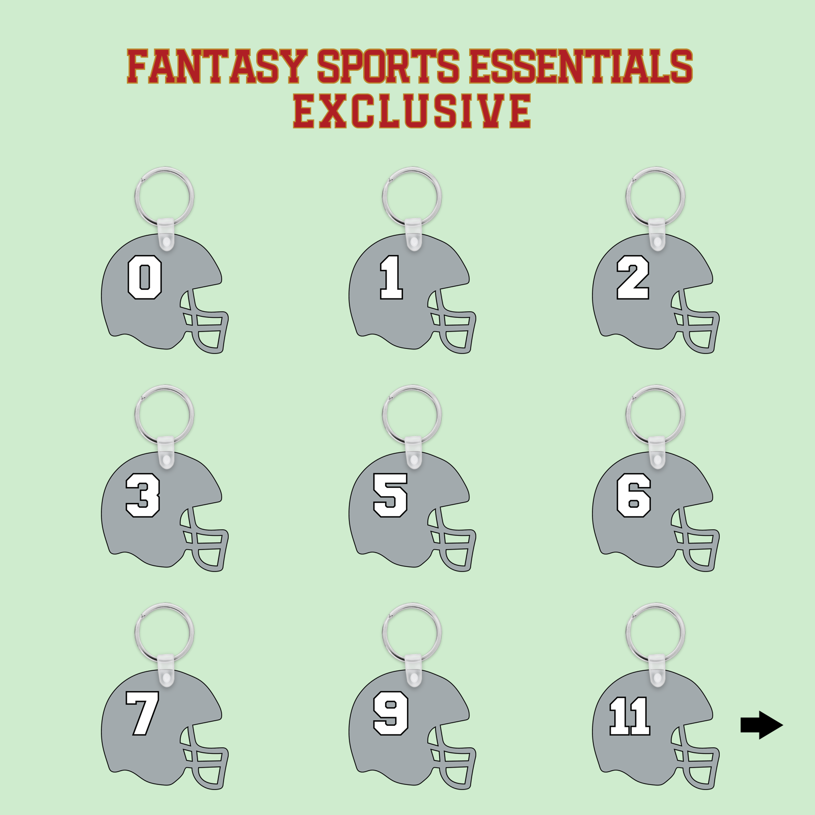 Fantasy Sports Essentials Exclusive Las Vegas Raiders 2024 Helmet Keychains Page 1