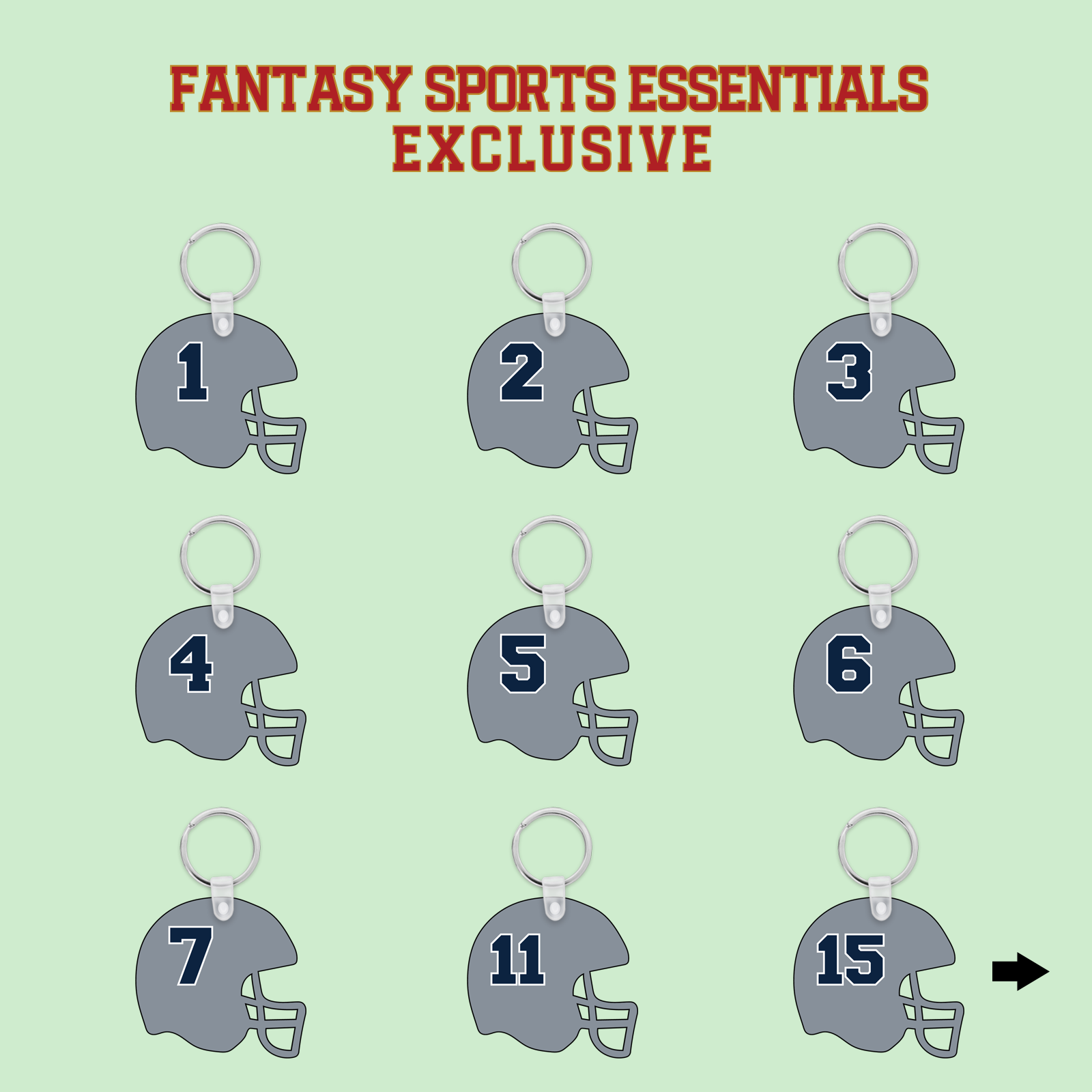 Fantasy Sports Essentials Exclusive Dallas Cowboys 2024 Helmet Keychains Page 1