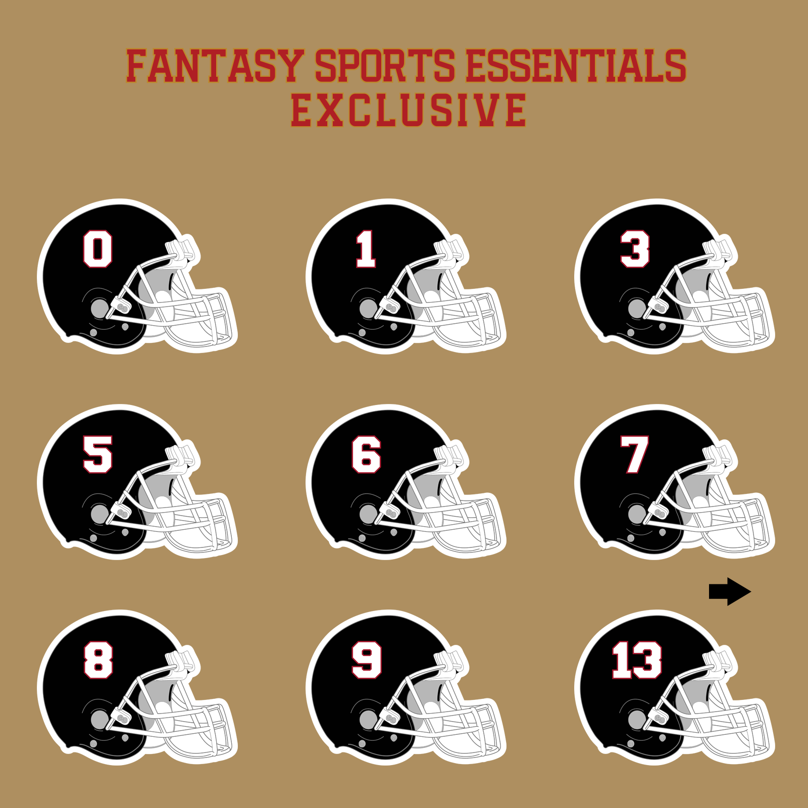 Fantasy Sports Essentials Exclusive Atlanta Falcons 2024 Helmet Glossy Stickers Page 1