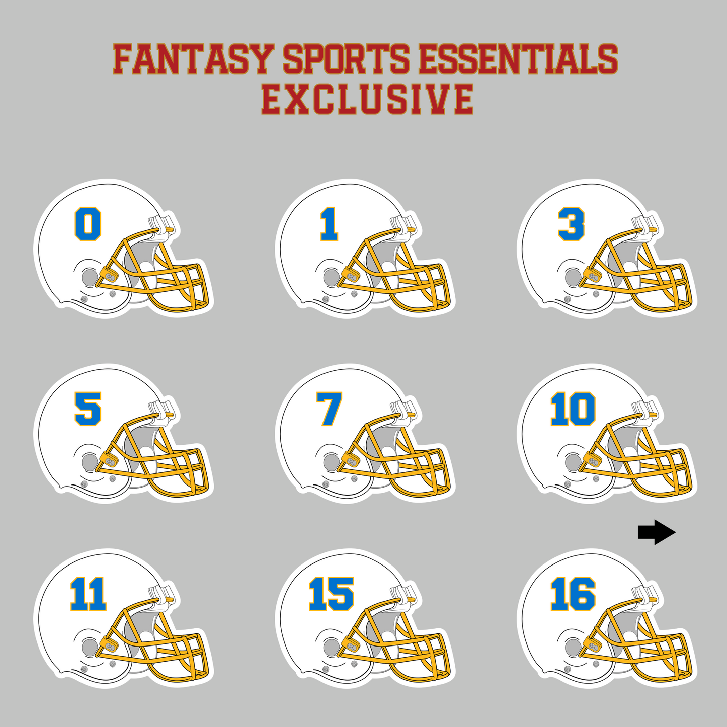 Fantasy Sports Essentials Exclusive Los Angeles Chargers 2024 Helmet Magnets Page 1