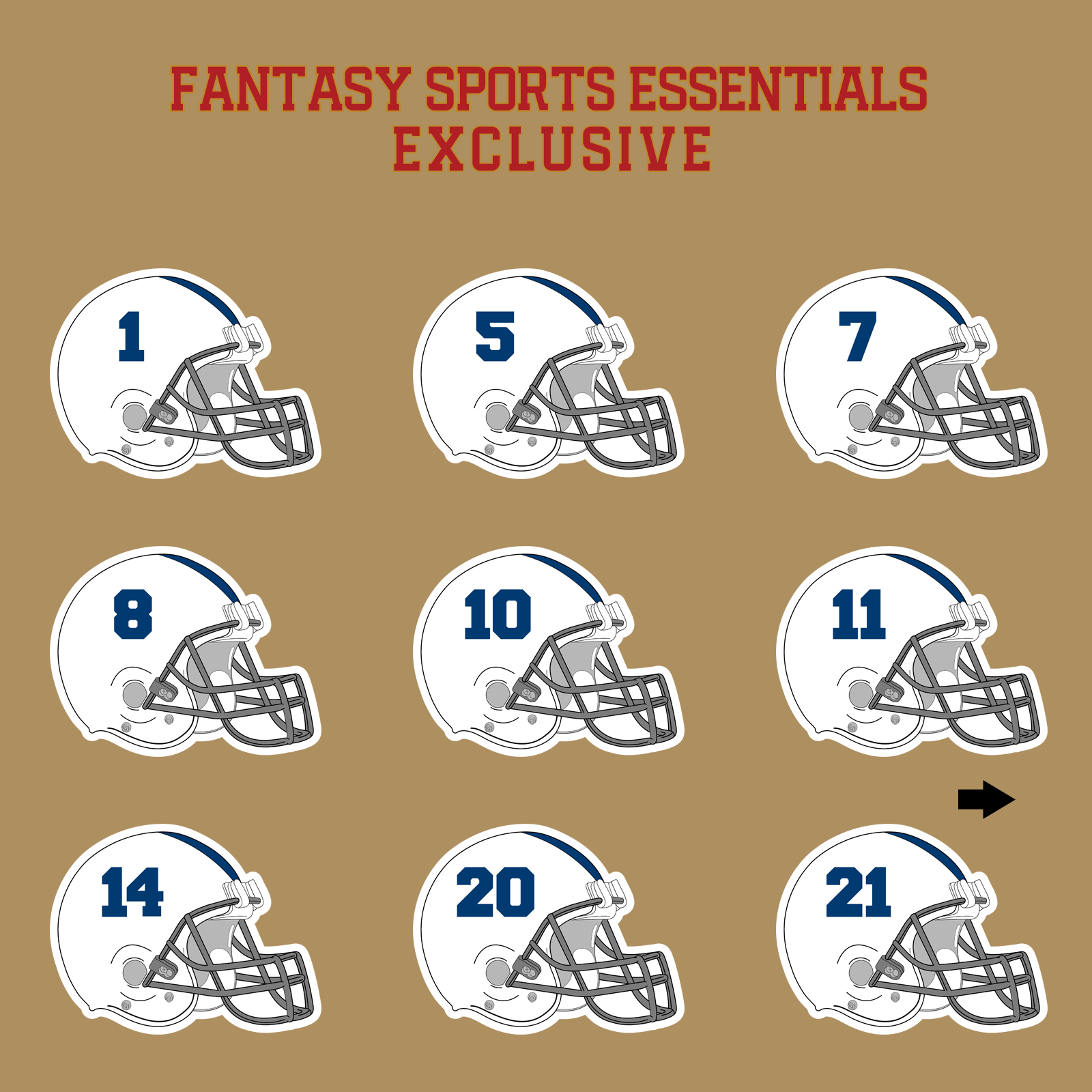 Fantasy Sports Essentials Exclusive Indianapolis Colts 2024 Helmet Glossy Stickers  Page 1