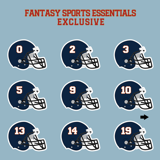 Fantasy Sports Essentials Exclusive Denver Broncos 2024 Helmet Matte Stickers Page 1