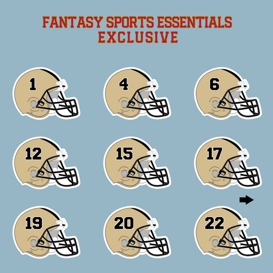 Fantasy Sports Essentials Exclusive New Orleans Saints 2024 Helmet Matte Stickers Page 1