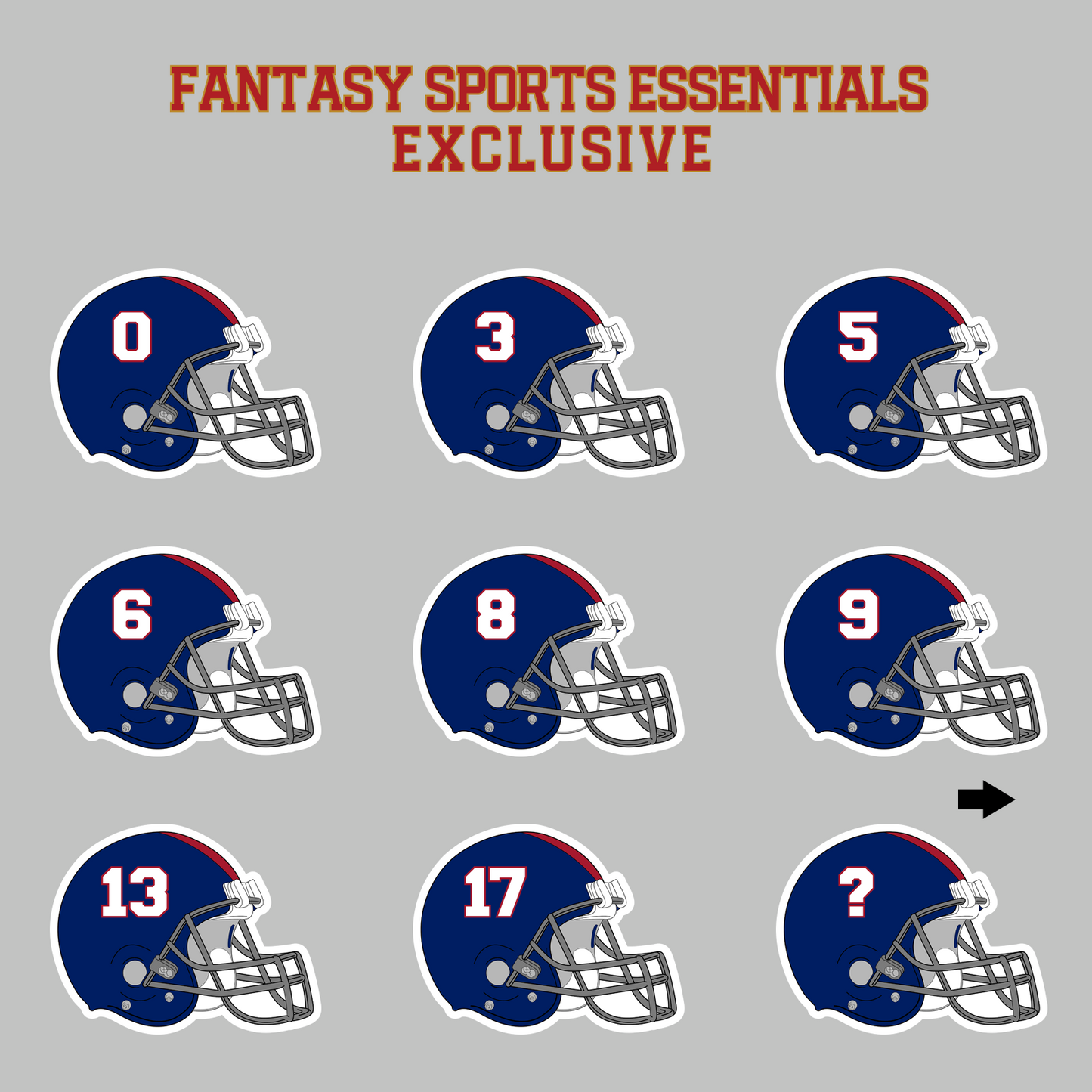 Fantasy Sports Essentials Exclusive New York Giants 2024 Helmet Magnets Page 1