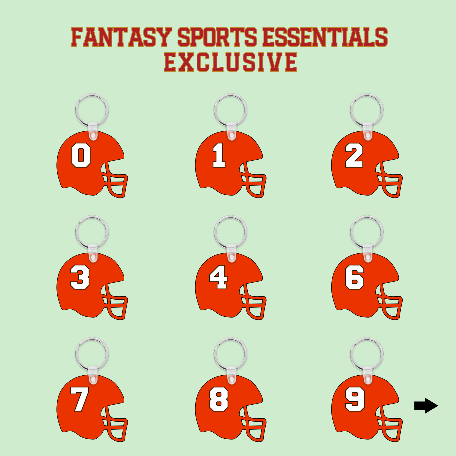 Fantasy Sports Essentials Exclusive Cleveland Browns 2024 Helmet Keychains Page 1