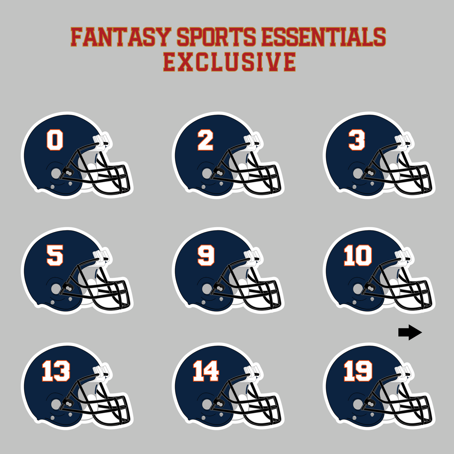 Fantasy Sports Essentials Exclusive Denver Broncos 2024 Helmet Magnets Page 1