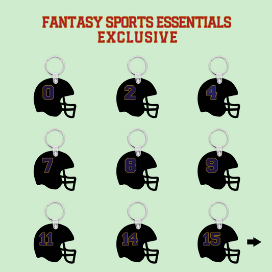 Fantasy Sports Essentials Exclusive Baltimore Ravens 2024 Helmet Keychains Page 1