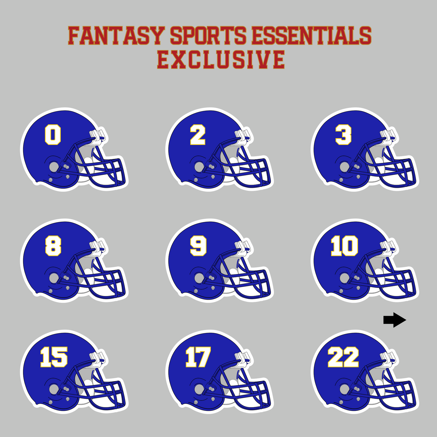 Fantasy Sports Essentials Exclusive Los Angeles Rams 2024 Helmet Magnets Page 1