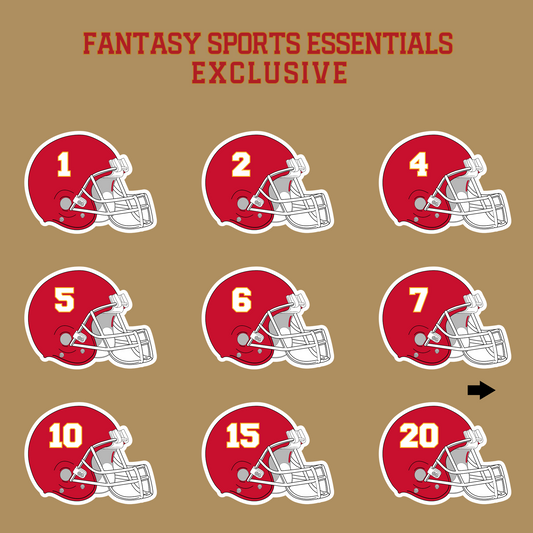 Fantasy Sports Essentials Exclusive Kansas City Chiefs 2024 Helmet Glossy Stickers Page 1