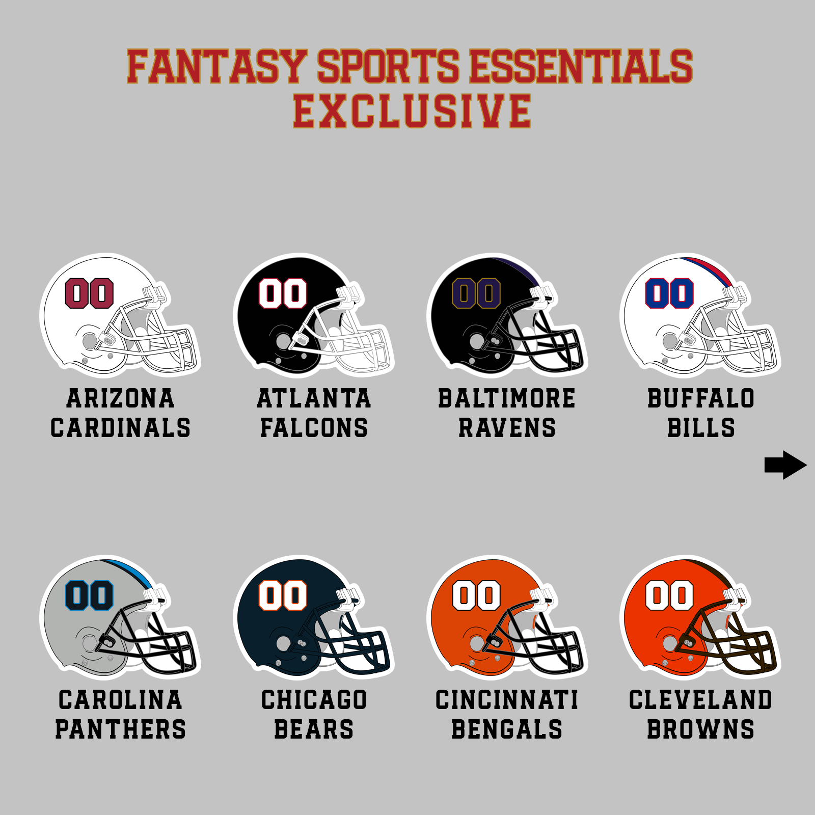 Fantasy Sports Essentials Exclusive Custom 2024 Pro Football Helmet Magnets Page 1