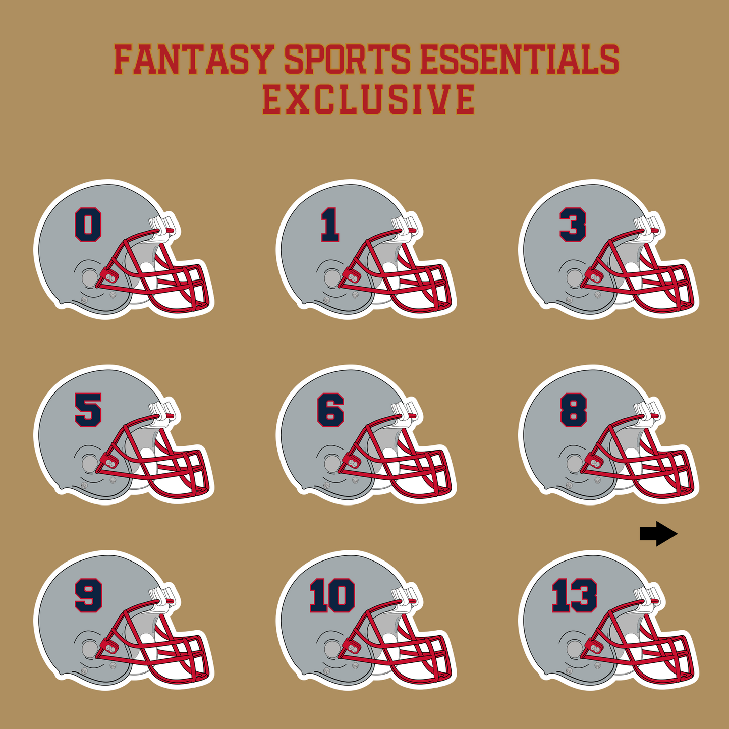 Fantasy Sports Essentials Exclusive New England Patriots 2024 Helmet Glossy Stickers Page 1