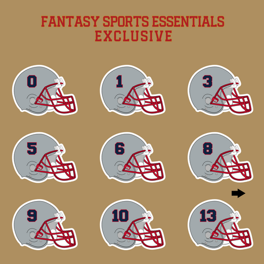 Fantasy Sports Essentials Exclusive New England Patriots 2024 Helmet Glossy Stickers Page 1