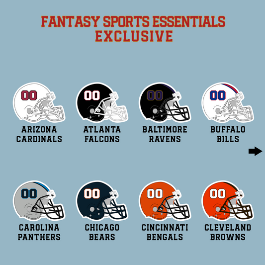 Fantasy Sports Essentials Exclusive Custom 2024 Pro Football Helmet Matte Stickers Page 1