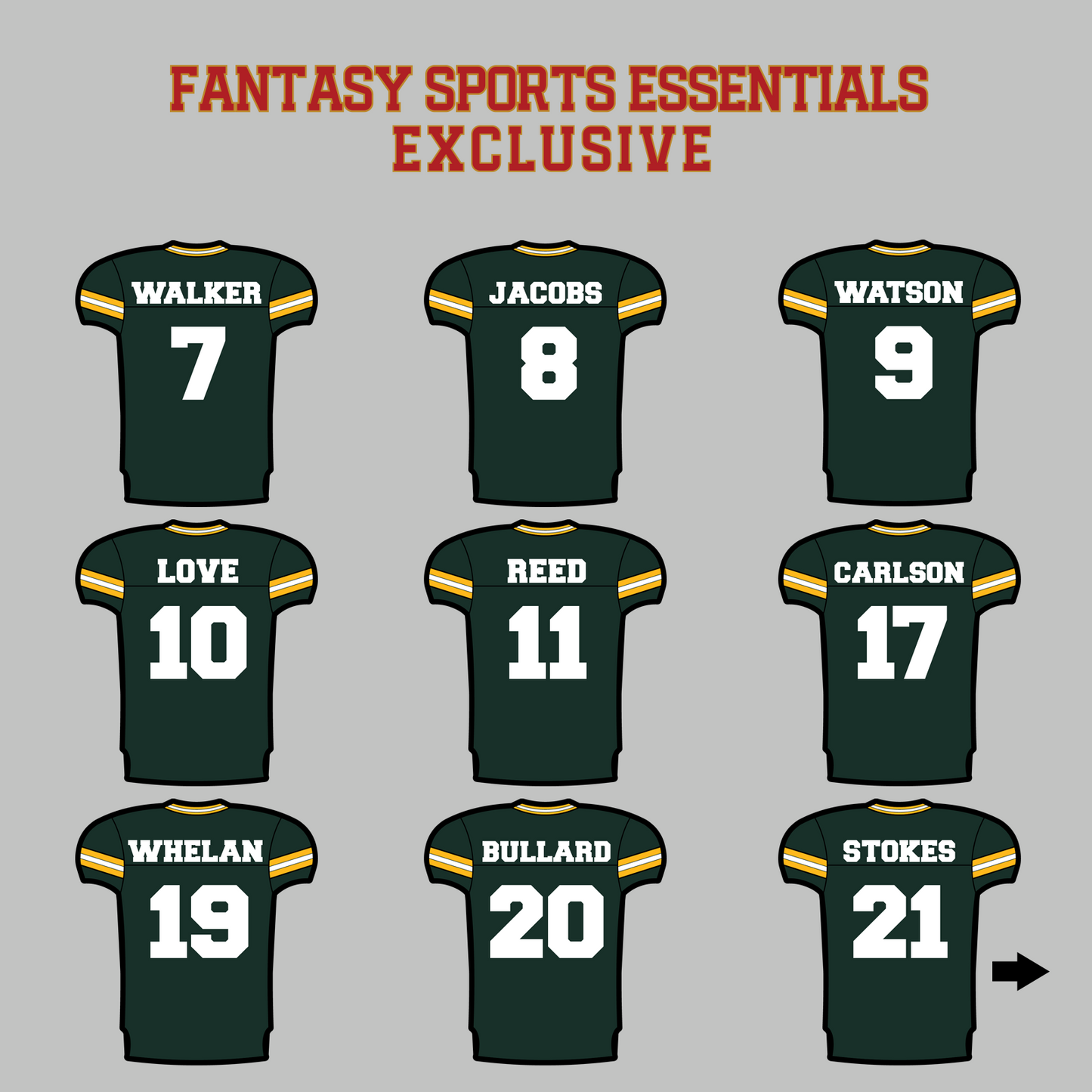 Fantasy Sports Essentials Exclusive Green Bay Packers 2024 Home Jersey Magnets Page 1