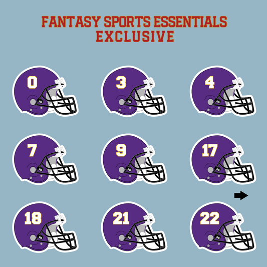 Fantasy Sports Essentials Exclusive Minnesota Vikings 2024 Helmet Matte Stickers Page 1