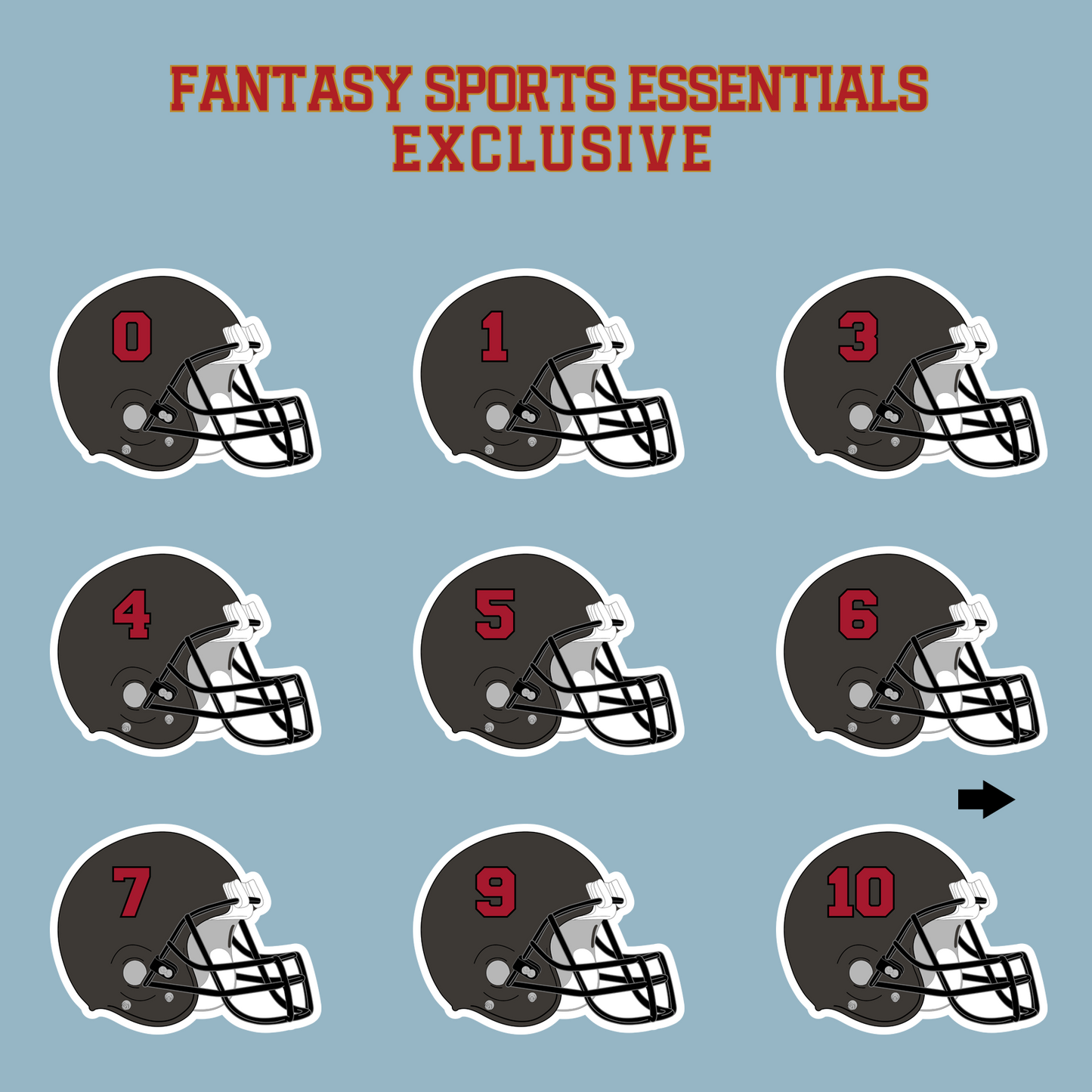 Fantasy Sports Essentials Exclusive Tampa Bay Buccaneers 2024 Helmet Matte Stickers Page 1