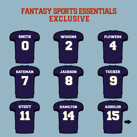 Fantasy Sports Essentials Exclusive Baltimore Ravens 2024 Home Jersey Matte Stickers Page 1