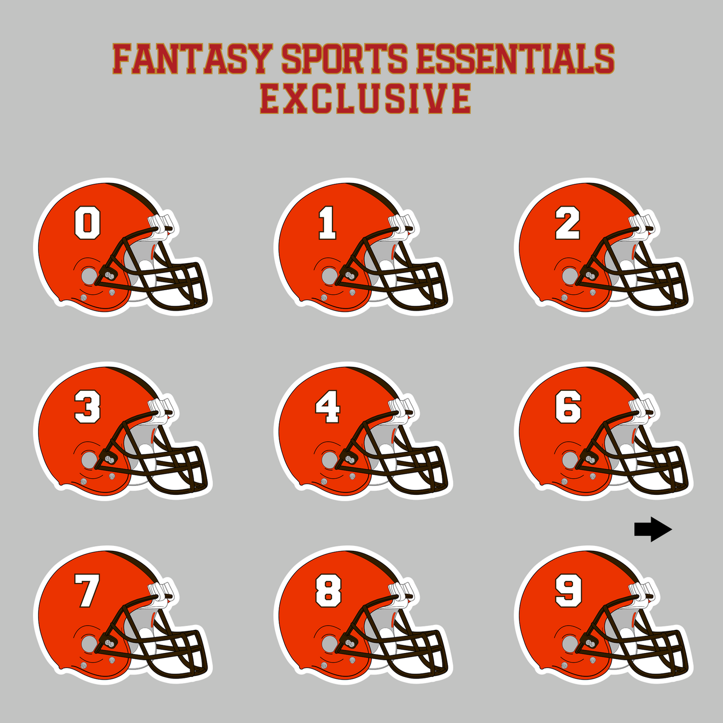 Fantasy Sports Essentials Exclusive Cleveland Browns 2024 Helmet Magnets Page 1