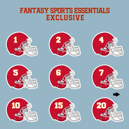 Fantasy Sports Essentials Exclusive Kansas City Chiefs 2024 Helmet Matte Stickers Page 1